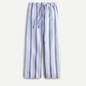 J Crew cotton-linen drawstring pant in stripe